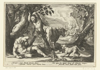 Mercurius doodt Argus Ovidius metamorfoser (serietitel) av Hendrick Goltzius (workshop of)