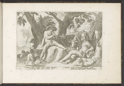 Mercury spelar flöjt för Argus Ovidius metamorfoser (serietitel) Återskapanden av P. Ovidius Naso (serietitel) av Hendrick Goltzius (workshop of)