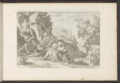 Peneus besöktes av andra flodgudar Ovidius metamorfoser (serietitel) Återskapanden av P. Ovidius Naso (serietitel) av Hendrick Goltzius (workshop of)