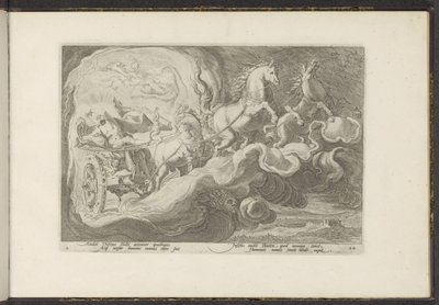 Phaethon åker sin fars vagn Ovidius metamorfoser (serietitel) Återskapanden av P. Ovidius Naso (serietitel) av Hendrick Goltzius (workshop of)
