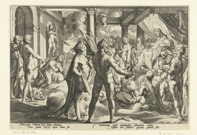 Phaeton i Helios-palatset Ovidius metamorfoser (serietitel) av Hendrick Goltzius (workshop of)