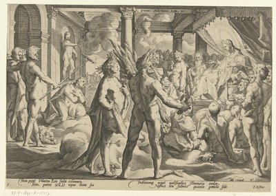 Phaeton i Helios-palatset Ovidius metamorfoser (serietitel) av Hendrick Goltzius (workshop of)