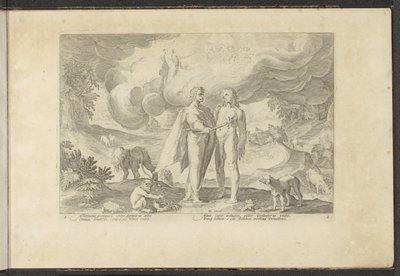 Prometheus ger människan eld Ovidius metamorfoser (serietitel) Återskapanden av P. Ovidius Naso (serietitel) av Hendrick Goltzius (workshop of)