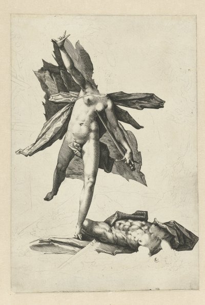 Pyramus och Thisbe av Hendrick Goltzius (workshop of)