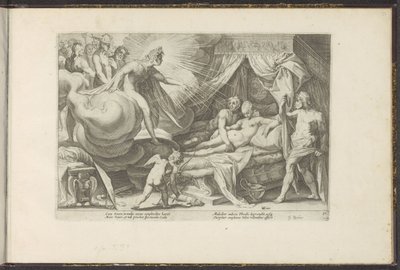Venus och Mars fångade Ovidius metamorfoser (serietitel) Återskapanden av P. Ovidius Naso (serietitel) av Hendrick Goltzius (workshop of)