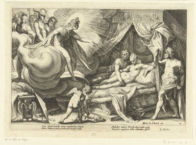 Venus och Mars från Apollo-vy Ovidius metamorfoser (serietitel) av Hendrick Goltzius (workshop of)