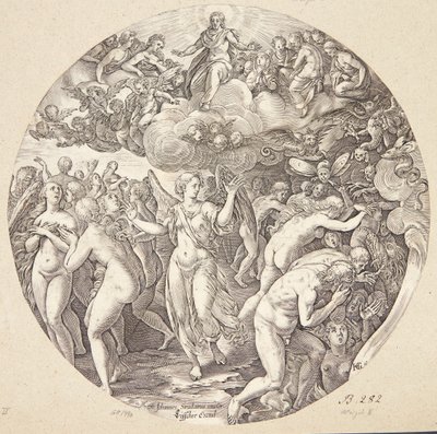 De frälstas och de fördömdas åtskiljande av Hendrick Goltzius