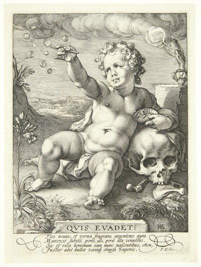 Allegori om livets förgänglighet ("Quis Evadet?") av Hendrick Goltzius