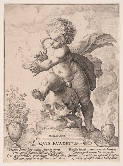 Allegori om förgänglighet (Quis Evadet) av Hendrick Goltzius