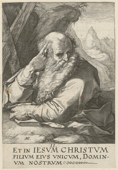 Andreas, blad 2 i serien ”Kristus, de tolv apostlarna och Paulus” av Hendrick Goltzius