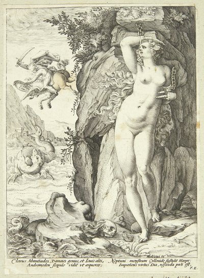 Andromeda befrias av Perseus av Hendrick Goltzius