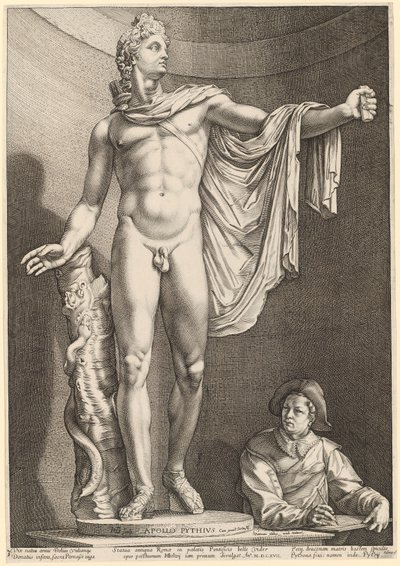 Apollo Belvedere, blad 3 ur "Tre antika statyer från Rom" av Hendrick Goltzius