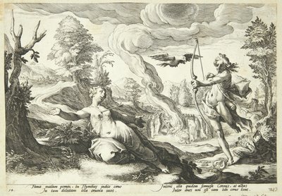 Apollo dödar Koronis av Hendrick Goltzius