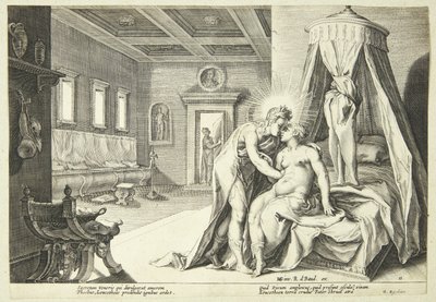 Apollo missbrukar Leucothoe av Hendrick Goltzius