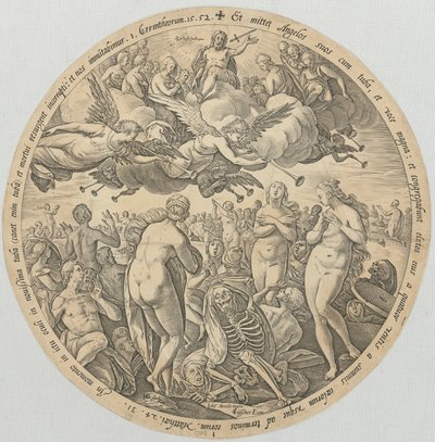 De dödas uppståndelse, blad 1 ur serien ”De fyra yttersta tingen” av Hendrick Goltzius