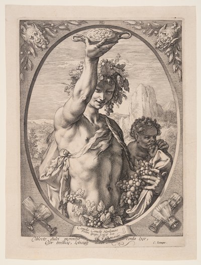 Bacchus, från Tre hedniska gudar och gudinnor av Hendrick Goltzius