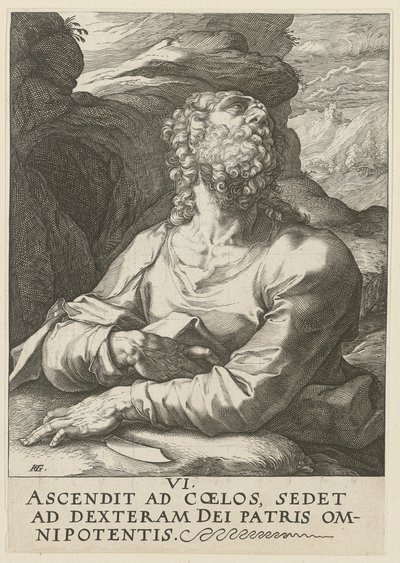 Bartholomäus, blad 6 i serien ”Kristus, de tolv apostlarna och Paulus” av Hendrick Goltzius