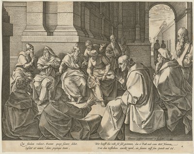 Boas och de tio äldste, blad 4 i serien ”Ruts historia” av Hendrick Goltzius