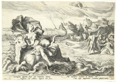 Bortförandet av Europa av Hendrick Goltzius