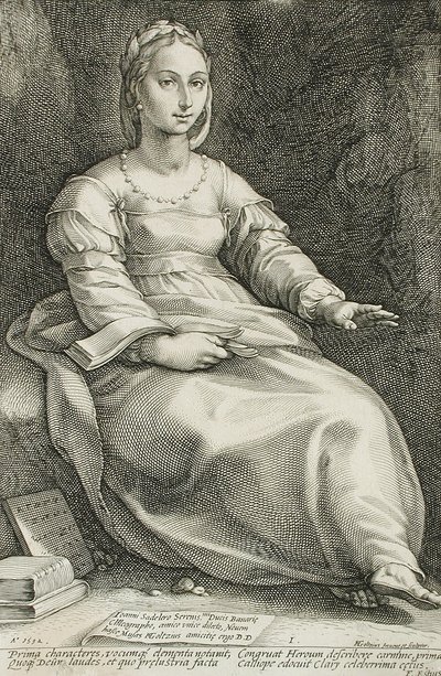 Calliope av Hendrick Goltzius