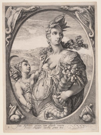 Ceres, från Tre hedniska gudar eller gudinnor av Hendrick Goltzius