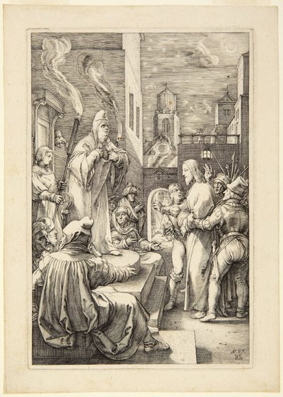 Kristus inför Kaifas av Hendrick Goltzius
