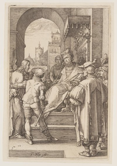 Kristus inför Pilatus, från Passionen av Hendrick Goltzius