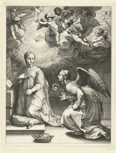 Bebådelsen The Early Life of Mary (serietitel) Mästerverk (serietitel) av Hendrick Goltzius