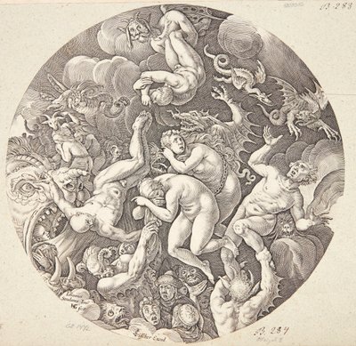 De fördömdas fall av Hendrick Goltzius