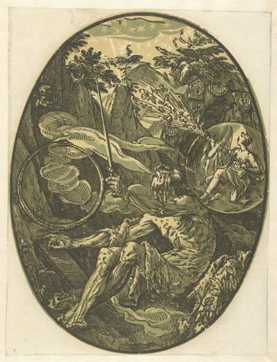 Demogorgon i evighetens grotta Gods and Goddesses (serietitel) av Hendrick Goltzius