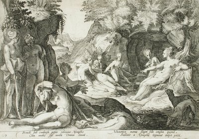 Diana och hennes nymfer upptäcker Kallistos graviditet av Hendrick Goltzius