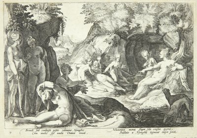 Diana upptäcker Kallistos graviditet av Hendrick Goltzius