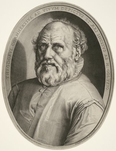 Dirck Volckertsz. Coornhert (utan ram) av Hendrick Goltzius