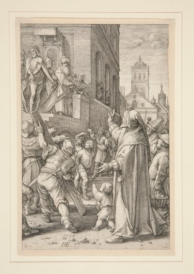 Ecce Homo, från The Passion, #8 i en serie av 12 gravyrer av Hendrick Goltzius