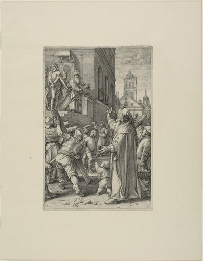 Ecce Homo, tallrik åtta från The Passion of Christ av Hendrick Goltzius