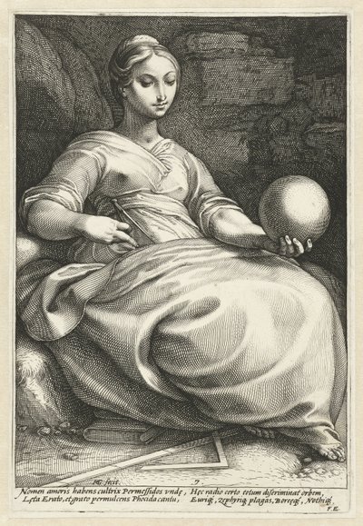 Erato The Nine Muses (serietitel) av Hendrick Goltzius