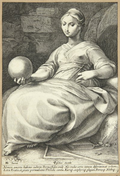 Erato av Hendrick Goltzius