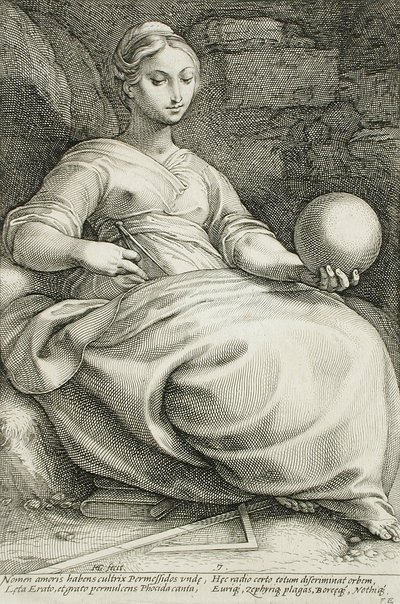 Erato av Hendrick Goltzius