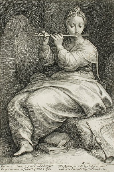 Euterpe av Hendrick Goltzius