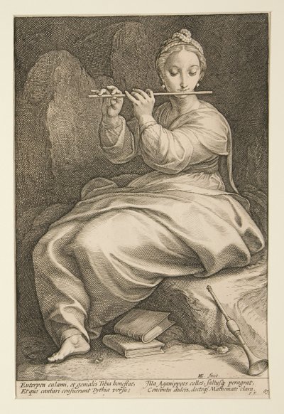 Euterpe, bild 6 ur serien ”De nio muserna” av Hendrick Goltzius