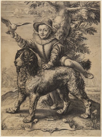 Frederick de Vries med Goltzius hund av Hendrick Goltzius