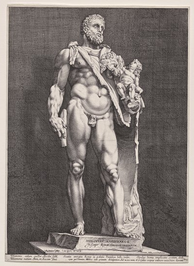 Herkules och Telephos av Hendrick Goltzius