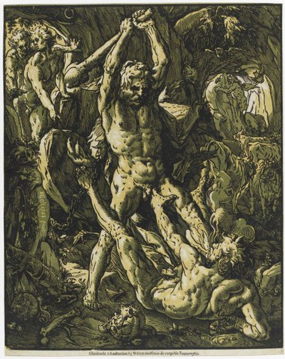 Herkules dödade Cacus, 1588. av Hendrick Goltzius