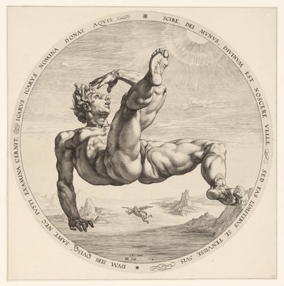 Ikaros De vier vallers (serietitel) av Hendrick Goltzius