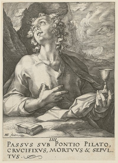 Johannes, blad 4 i serien ”Kristus, de tolv apostlarna och Paulus” av Hendrick Goltzius