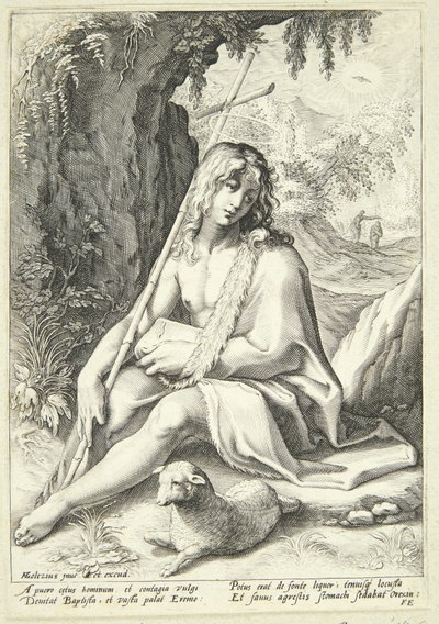 Johannes Döparen i öknen av Hendrick Goltzius