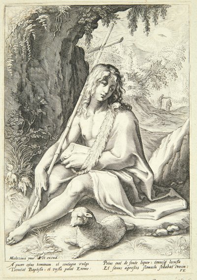 Johannes Döparen i öknen av Hendrick Goltzius