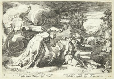 Juno förvandlar Kallisto till en björn av Hendrick Goltzius