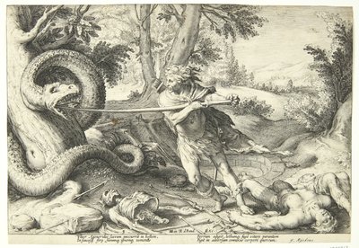 Cadmus dödar draken av Hendrick Goltzius
