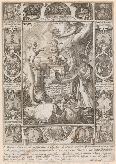 Kristi barndom, blad 3 i serien ”Kristi liv” av Hendrick Goltzius